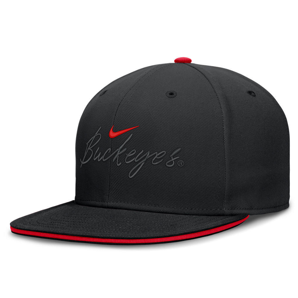 Ohio State Buckeyes Nike Dri-FIT Primetime Script Fitted Hat - Black