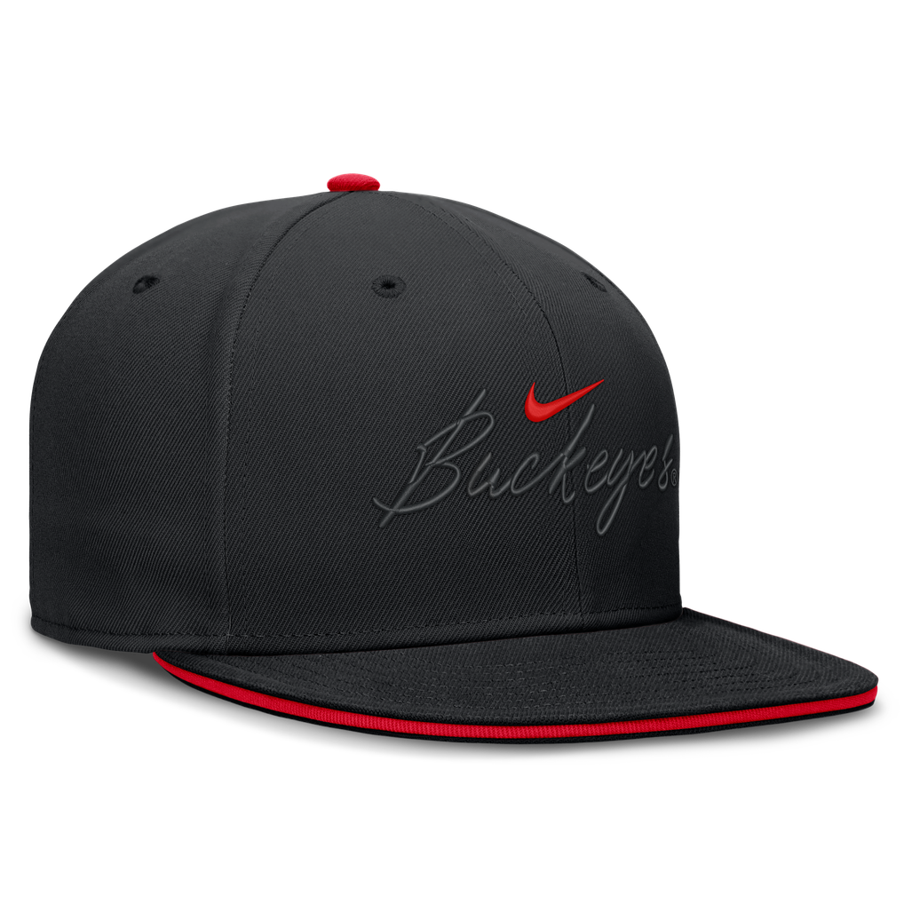 Ohio State Buckeyes Nike Dri-FIT Primetime Script Fitted Hat - Black