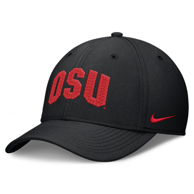Ohio State Buckeyes Nike Letter Rise SwooshFlex Dri-FIT Hat - Black