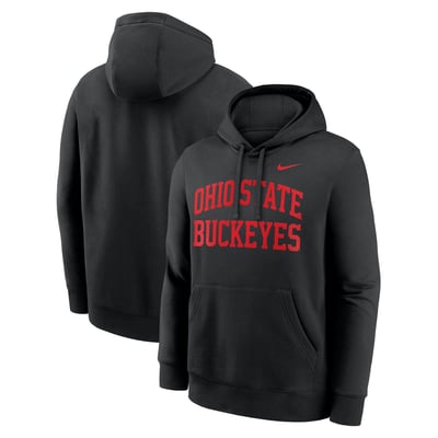  Ohio State Buckeyes Nike Primetime Arched Club Fleece Pullover Hoodie - Black