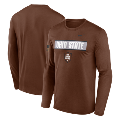 Ohio State Buckeyes Nike 2026 Military Appreciation Dri-FIT Long Sleeve T-Shirt - Brown