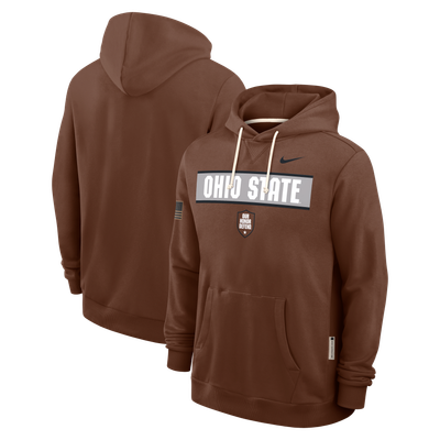 Ohio State Buckeyes Nike 2026 Military Appreciation Sideline Standard Issue Dri-FIT Hoodie - Brown