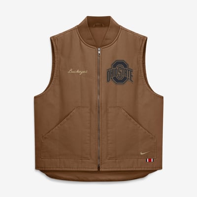 Ohio State Buckeyes Nike Academic Padded Full-Zip Vest - Brown