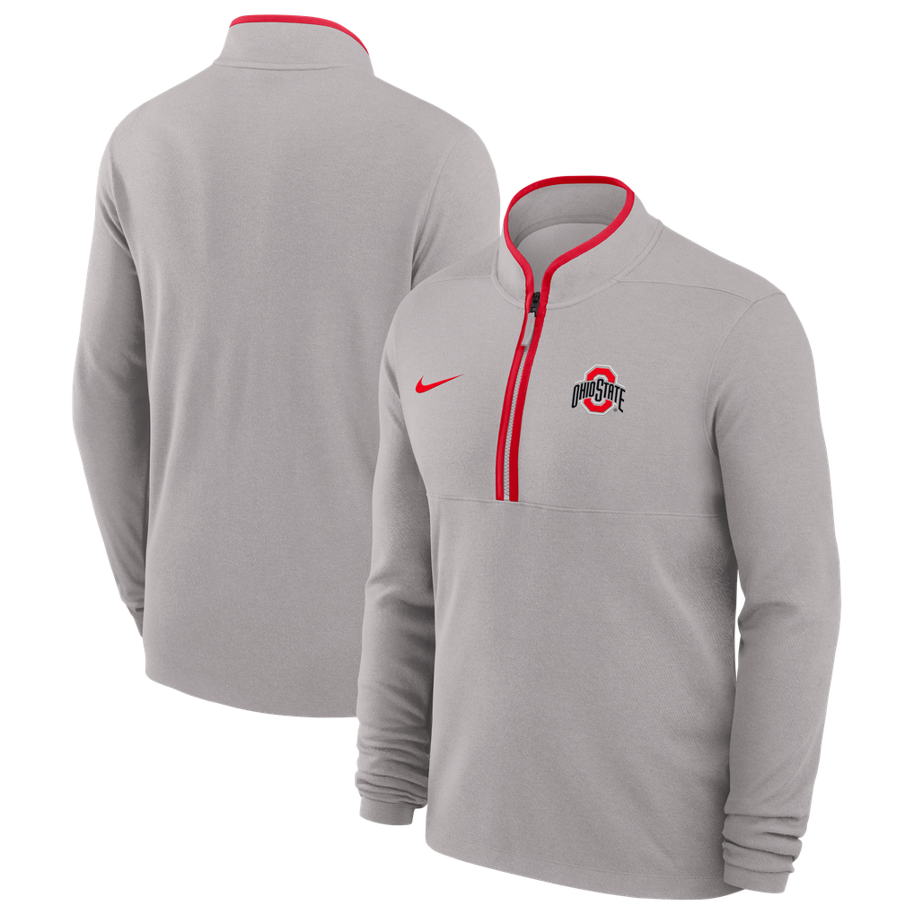  Ohio State Buckeyes Nike Courtside Victory Dri-FIT Half-Zip Pullover - Gray