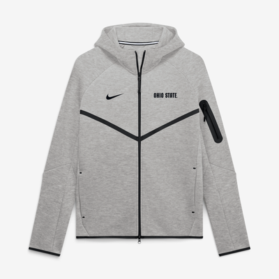  Ohio State Buckeyes Nike Tech Fleece Raglan Full-Zip Windrunner Hoodie - Gray