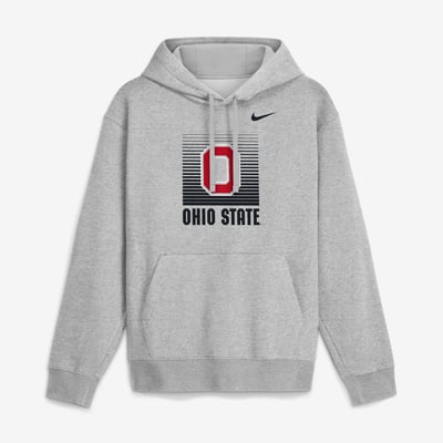  Ohio State Buckeyes Nike Primetime Gradient Square Club Hoodie - Heather Gray