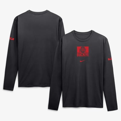 LeBron James Ohio State Buckeyes Nike Courtside Legend Dri-FIT Long Sleeve T-Shirt - Black