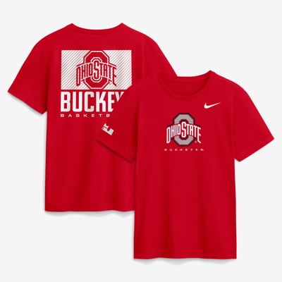 LeBron James Ohio State Buckeyes Nike Courtside Dri-FIT T-Shirt - Scarlet