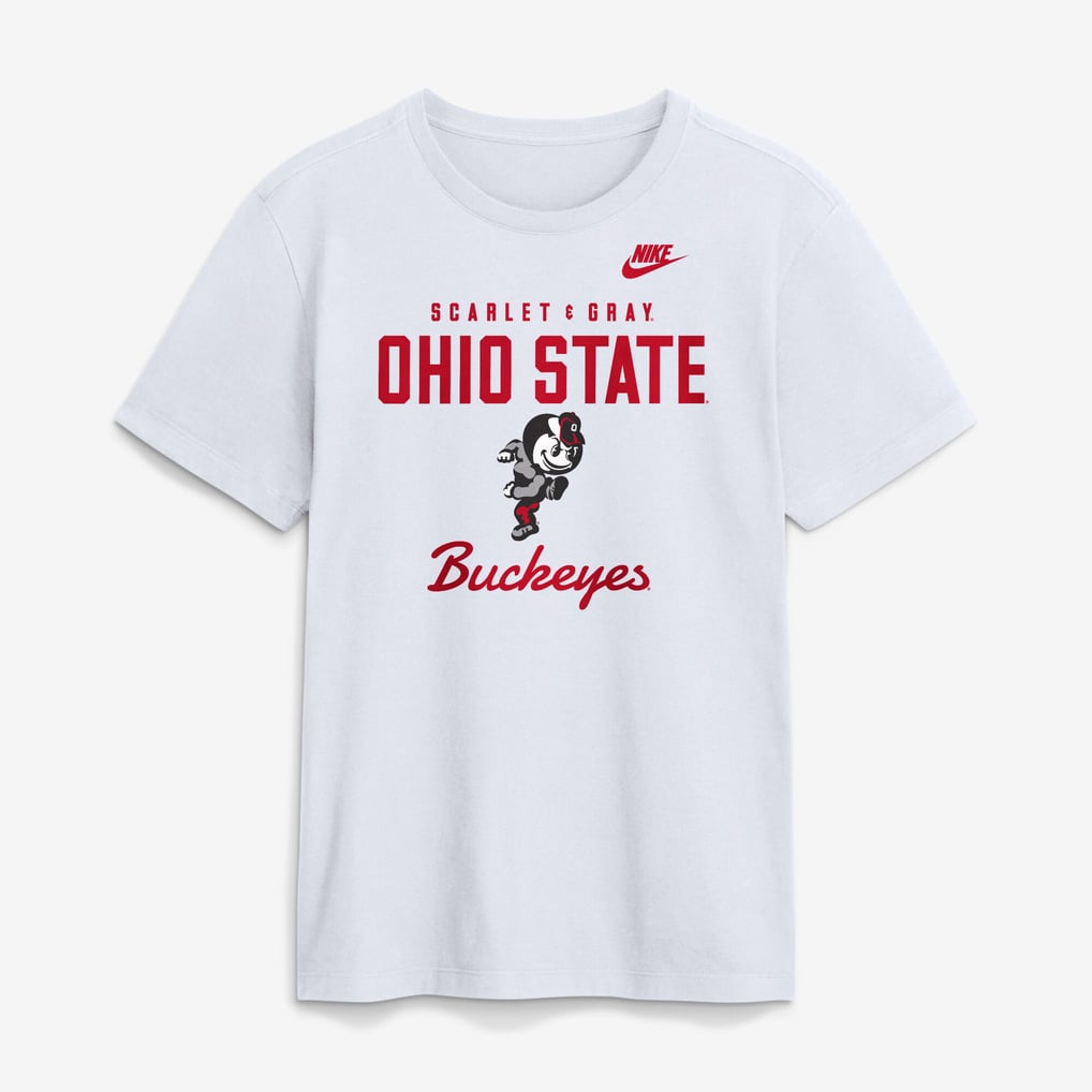  Ohio State Buckeyes Nike Legacy Stacked Established T-Shirt - White