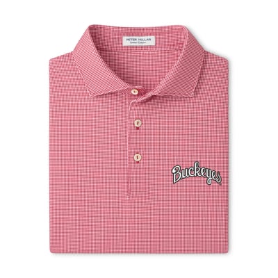  Ohio State Buckeyes Peter Millar Border Performance Jersey Polo - Scarlet