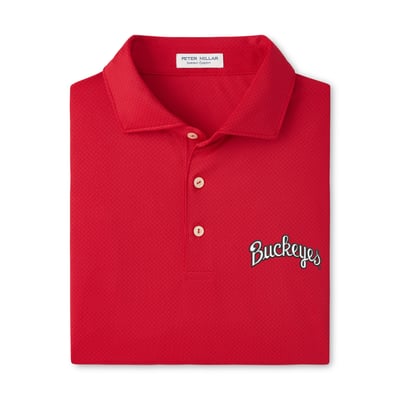  Ohio State Buckeyes Peter Millar Hugo Performance Jersey Polo - Scarlet