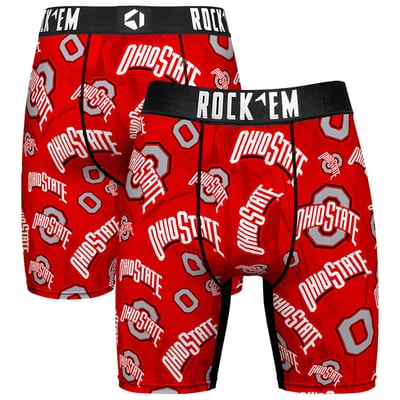  Ohio State Buckeyes Rock Em All Over Logo Boxer Briefs - Scarlet