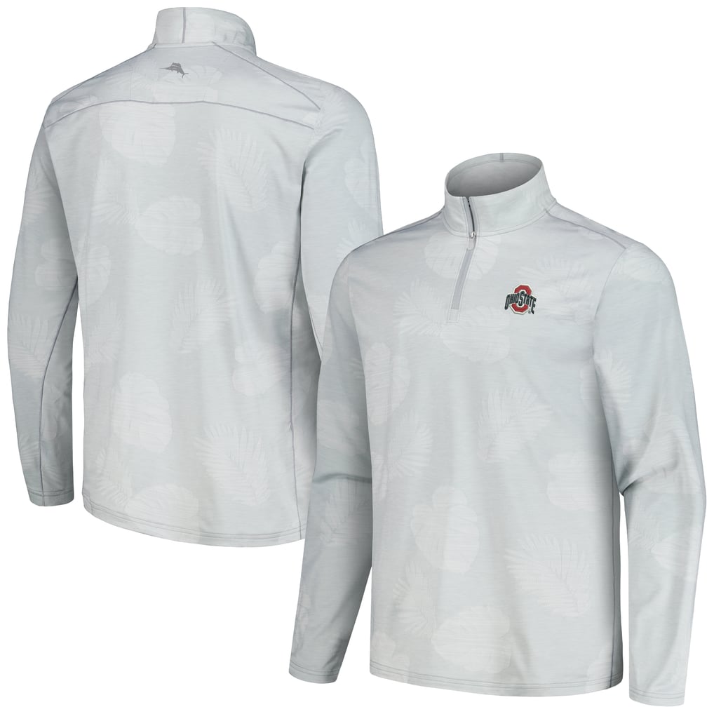 Ohio State Buckeyes Tommy Bahama Delray Frond IslandZone Half-Zip Jacket - Gray