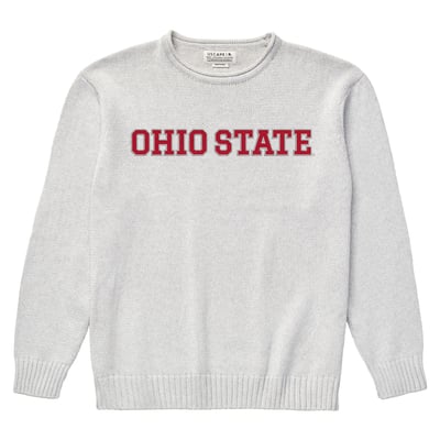  Ohio State Buckeyes Uscape Apparel Renew Coastal Knit Sweater - Gray