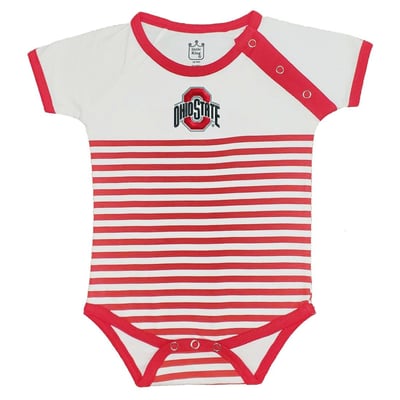 Ohio State Buckeyes Little King Newborn & Infant Shoulder Snap Bodysuit - Scarlet/White