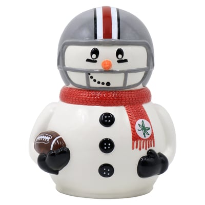 Ohio State Buckeyes 10" Ceramic Snowman Cookie Jar