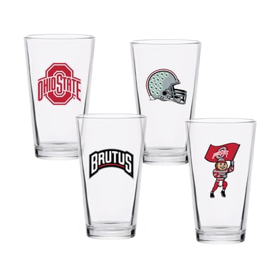Ohio State Buckeyes 16oz. Collector Pint Glass Four-Piece Set