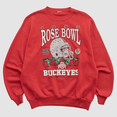Ohio State Buckeyes 1997 Pullover Sweatshirt - Red - S by Fanatics Real Vintage