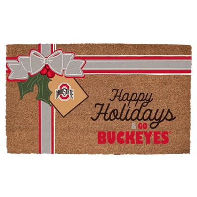 Ohio State Buckeyes 20" x 30" Holiday Gift Wrap Coir Door Mat

