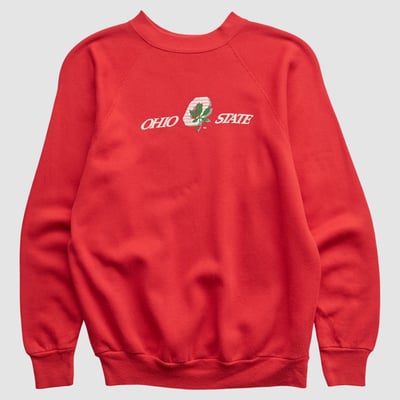 Ohio State Buckeyes 80s Pullover Sweatshirt - Red - S by Fanatics Real Vintage