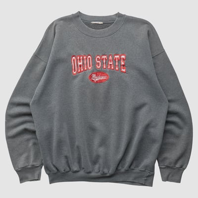 Ohio State Buckeyes 90s Pullover Sweatshirt - Dark Heather Gray - L by Fanatics Real Vintage