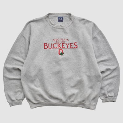 Ohio State Buckeyes AS Sports 2000s Pullover Sweatshirt - Heather Gray - L by Fanatics Real Vintage