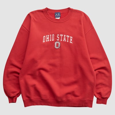 Ohio State Buckeyes AS Sports 2000s Pullover Sweatshirt - Red - M by Fanatics Real Vintage