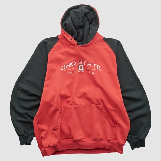 Ohio State Buckeyes AS Sports 2010s Hooded Pullover Sweatshirt - Red - M by Fanatics Real Vintage