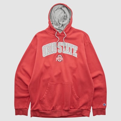 Ohio State Buckeyes Champion 2000s Hooded Pullover Sweatshirt - Red - L by Fanatics Real Vintage