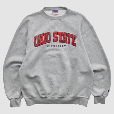 Ohio State Buckeyes Champion 2000s Pullover Sweatshirt - Heather Gray - M by Fanatics Real Vintage