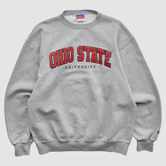 Ohio State Buckeyes Champion 2000s Pullover Sweatshirt - Heather Gray - M by Fanatics Real Vintage