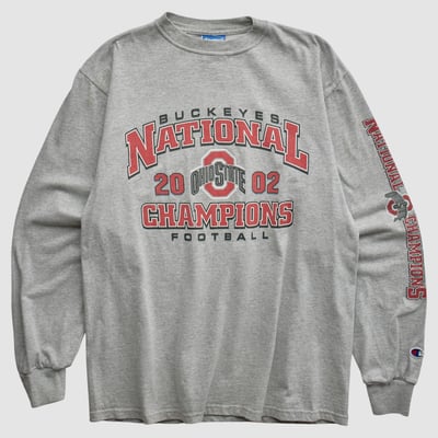 Ohio State Buckeyes Champion 2002 Long Sleeve T-shirt - Heather Gray - S by Fanatics Real Vintage