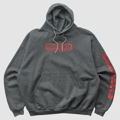 Ohio State Buckeyes Champion 2010s Hooded Pullover Sweatshirt - Gray - M by Fanatics Real Vintage