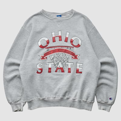 Ohio State Buckeyes Champion 90s Pullover Sweatshirt - Heather Gray - M by Fanatics Real Vintage