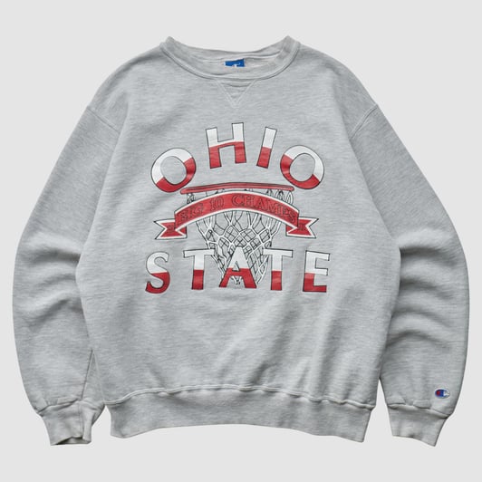 Ohio State Buckeyes Champion 90s Pullover Sweatshirt - Heather Gray - M by Fanatics Real Vintage