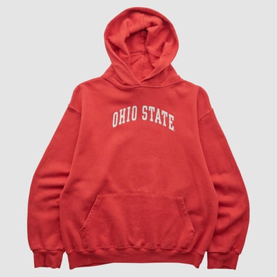 Ohio State Buckeyes Cotton Exchange 2000s Hooded Pullover Sweatshirt - Red - XS by Fanatics Real Vintage