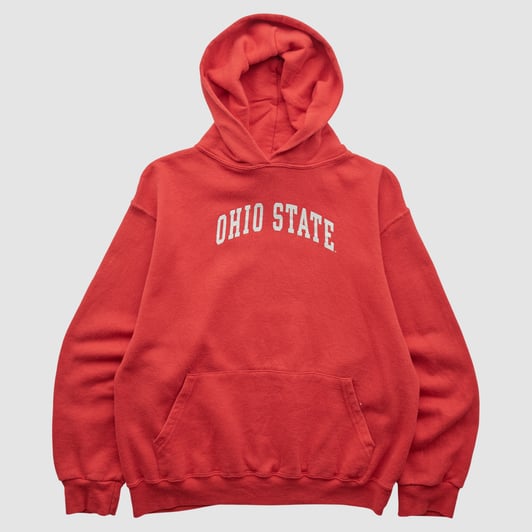 Ohio State Buckeyes Cotton Exchange 2000s Hooded Pullover Sweatshirt - Red - XS by Fanatics Real Vintage
