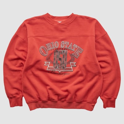 Ohio State Buckeyes CRABLE SPORTSWEAR 90s Pullover Sweatshirt - Red - M by Fanatics Real Vintage