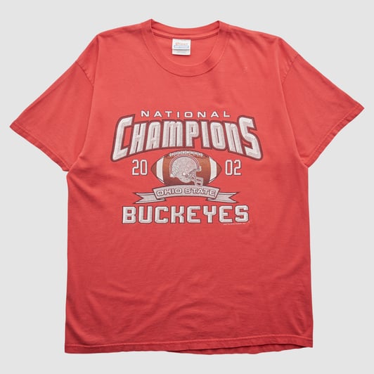 Ohio State Buckeyes Hanes 2002 T-shirt - Red - L by Fanatics Real Vintage