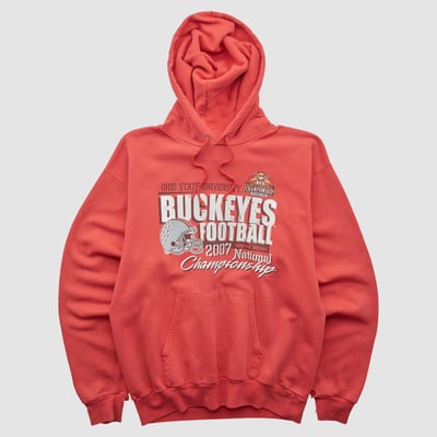 Ohio State Buckeyes Hanes 2007 Hooded Pullover Sweatshirt - Red - S by Fanatics Real Vintage