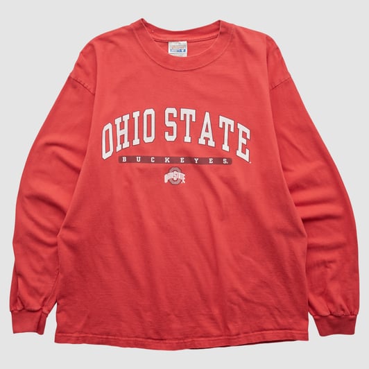 Ohio State Buckeyes Hanes 90s Long Sleeve T-shirt - Red - L by Fanatics Real Vintage