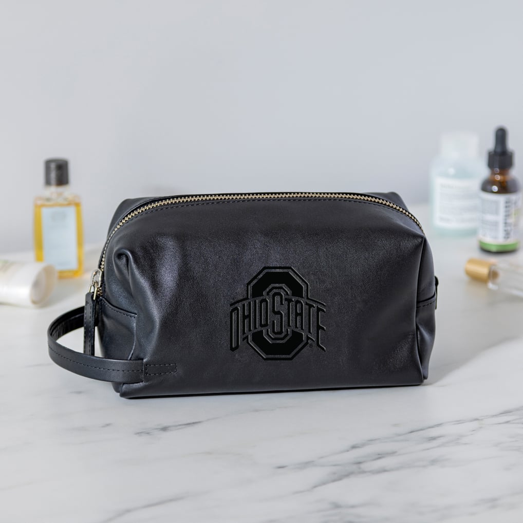 Ohio State Buckeyes Hybrid Leather Lined Dopp Toiletry Bag