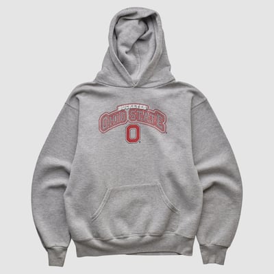 Ohio State Buckeyes Lee Apparel 2000s Hooded Pullover Sweatshirt - Heather Gray - XS by Fanatics Real Vintage
