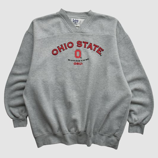 Ohio State Buckeyes Lee Apparel 2000s Pullover Sweatshirt - Heather Gray - L by Fanatics Real Vintage