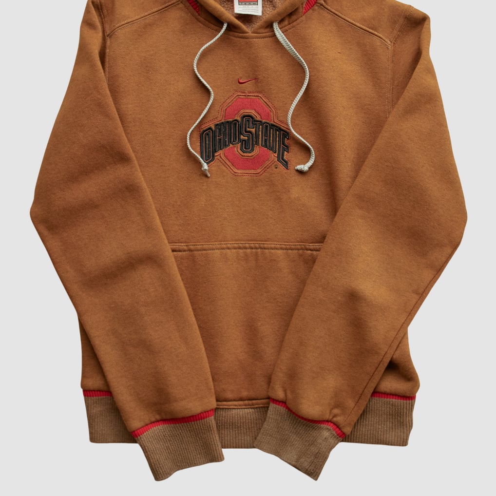 Ohio State Buckeyes Nike 2000s Hooded Pullover Sweatshirt - Clay - XS by Fanatics Real Vintage
