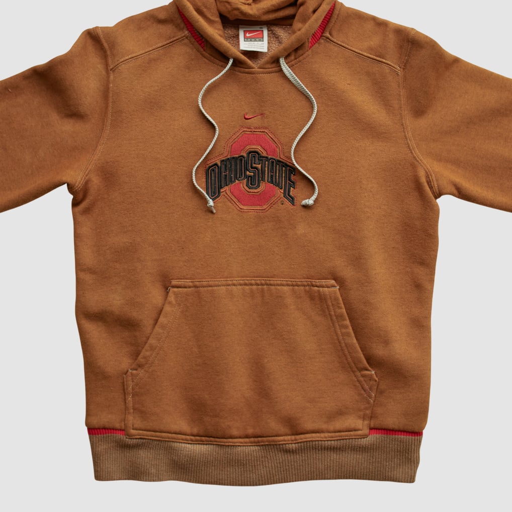 Ohio State Buckeyes Nike 2000s Hooded Pullover Sweatshirt - Clay - XS by Fanatics Real Vintage