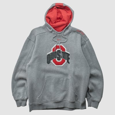 Ohio State Buckeyes Nike 2000s Hooded Pullover Sweatshirt - Gray - M by Fanatics Real Vintage