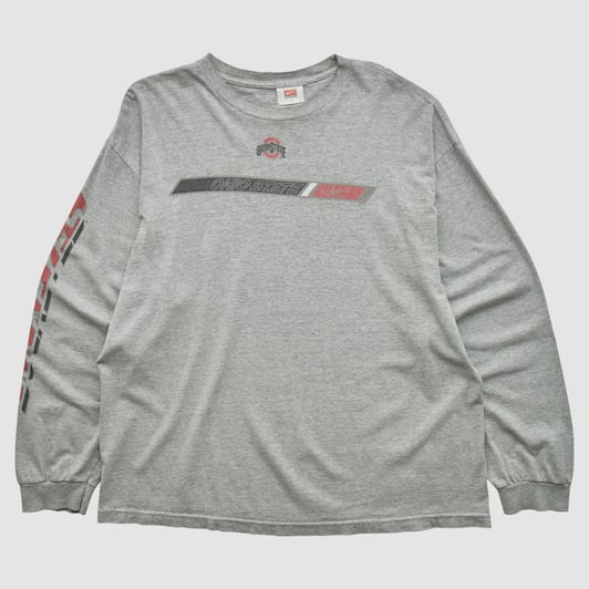 Ohio State Buckeyes Nike 2000s Long Sleeve T-shirt - Heather Gray - 2XL by Fanatics Real Vintage