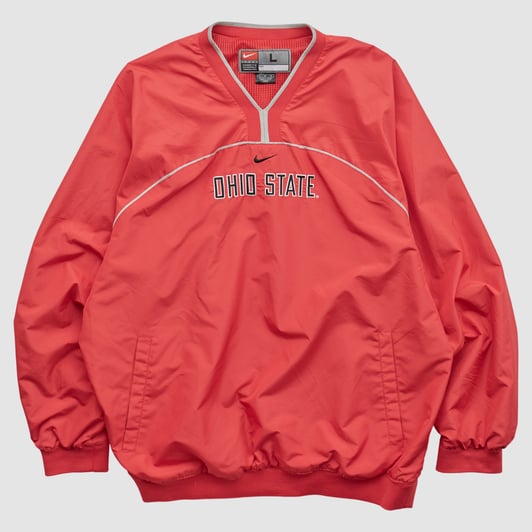 Ohio State Buckeyes Nike 2000s Pullover Jacket - Red - L by Fanatics Real Vintage