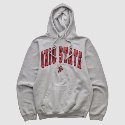 Ohio State Buckeyes Old Varsity Brand 2000s Hooded Pullover Sweatshirt - Heather Gray - XS by Fanatics Real Vintage